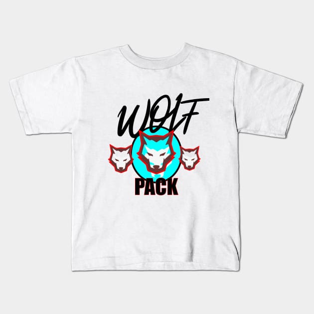 Wolf Pack Kids T-Shirt by damieloww